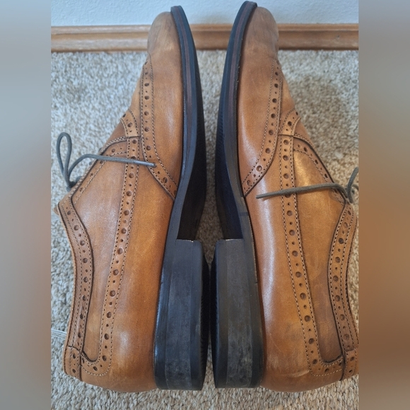 Johnston & Murphy Tyndall Flex Wing Tip Saddle Tan Lace-Up Oxfords Men\'s 10 main image 4